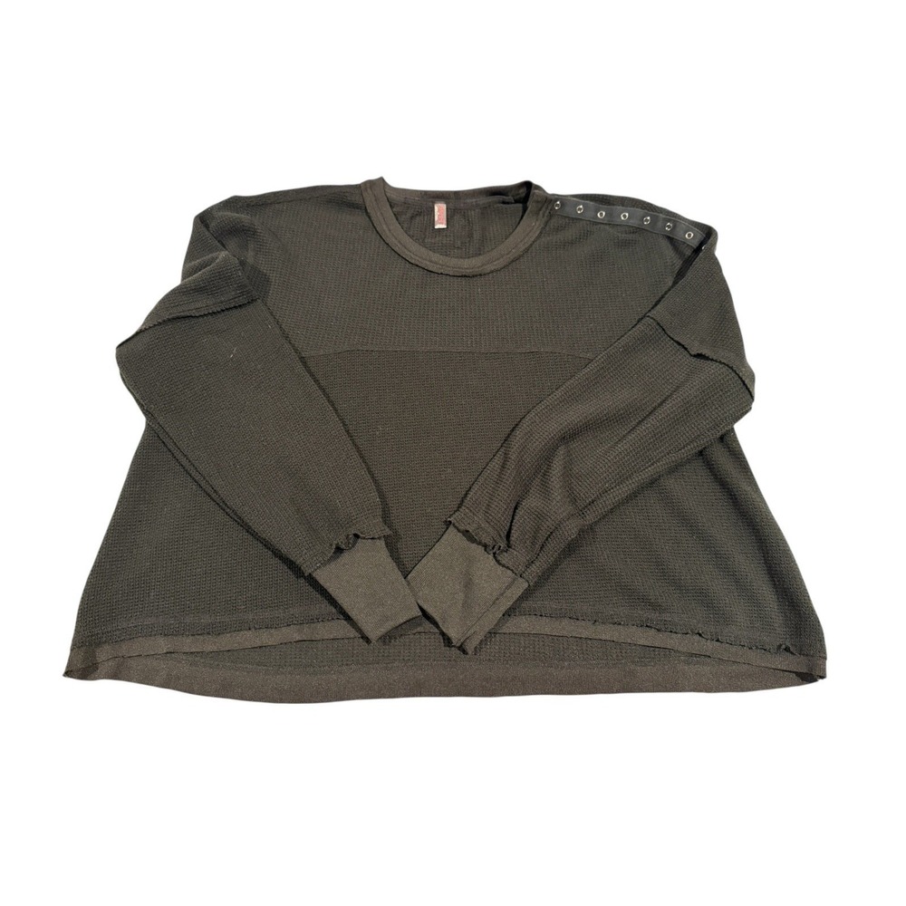 Free People FP Movement Snap-Up Shoulder Pullover 1/3 Sleeve Oversized M